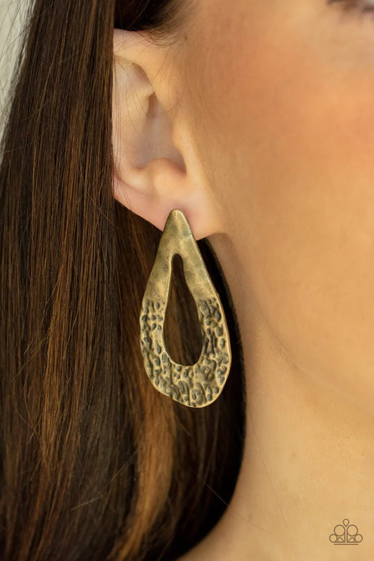 Industrial Antiquity Brass Post EarringsHR
